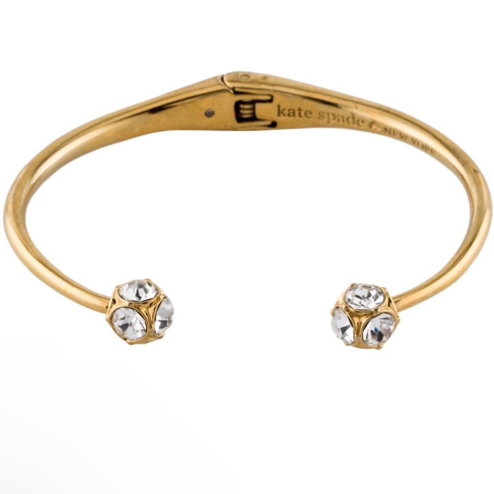 NWOT New Kate Spade Rose Gold Crystal Lady Marmalade Open Cuff Bracelet - Picture 1 of 9